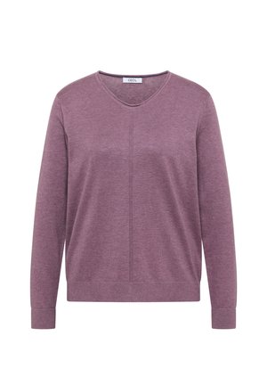 Cecil, BASIC V-NECK SWEATER IN SOLID COLOR - Pullover - lavender purple melange