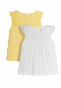 JoJo Maman Bébé PRETTY EMBROIDERED 2-PACK  - REGULAR FIT - Džersejové šaty - white yellow