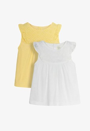 JoJo Maman Bébé PRETTY EMBROIDERED 2-PACK - REGULAR FIT - Rochie din jerseu - white yellow