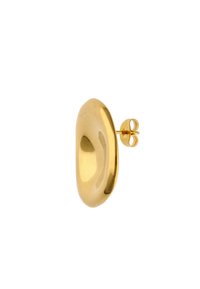 Guldtonet stud ørering med en glat, afrundet form og en blank finish samt en sikker lukning bagpå. Inkluderer lette fordybninger.
