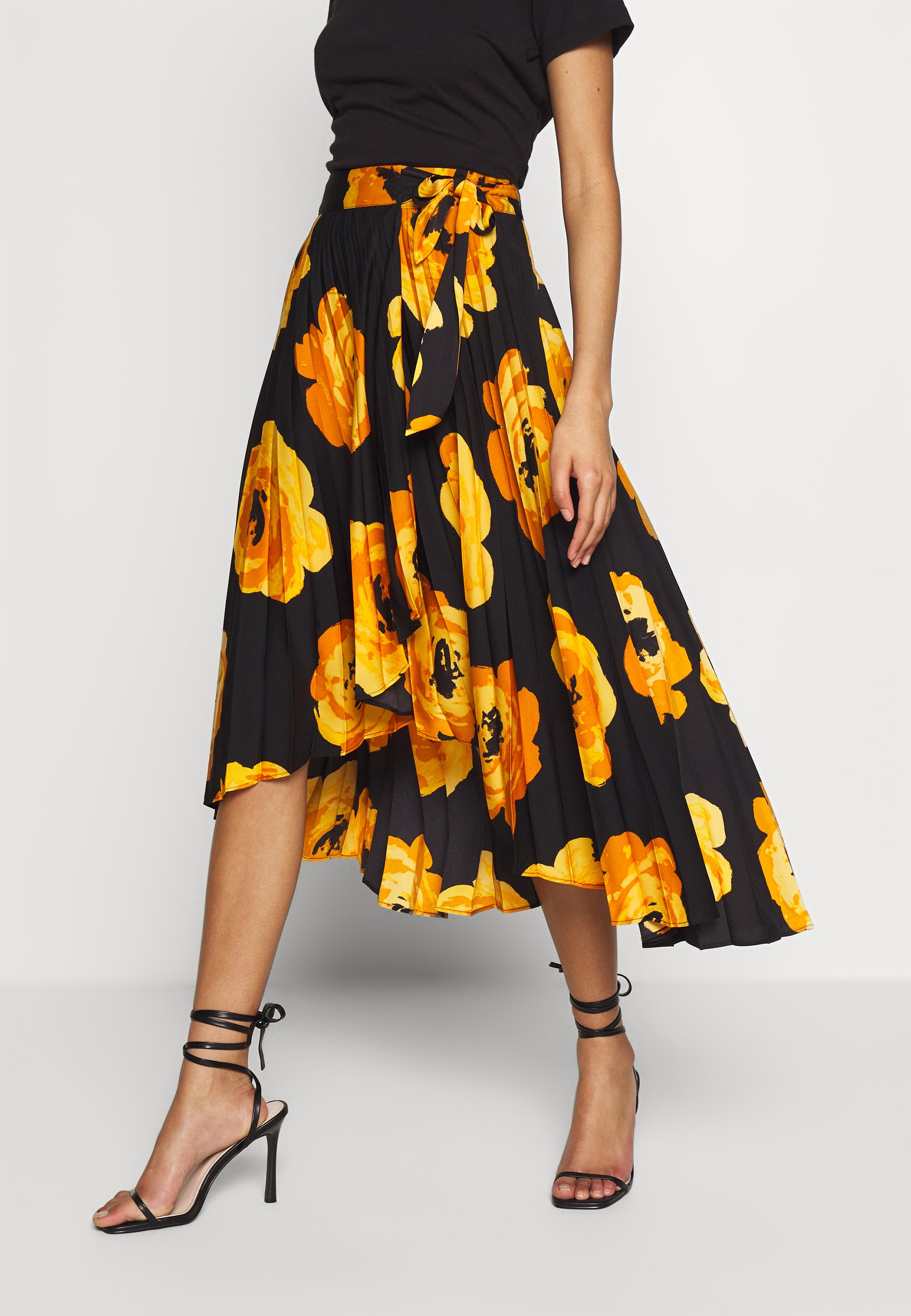 Who What Wear THE WRAP MIDI SKIRT A linjekjol black Who What Wear THE WRAP MIDI SKIRT A linjekjol black
