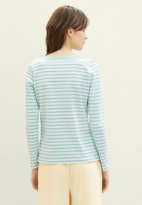 TOM TAILOR DENIM Tops ar garām piedurknēm - white mint stripe