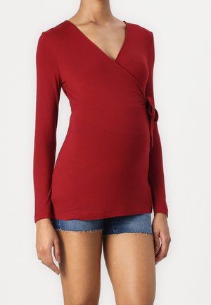 Top s dlouhým rukávem - dark red