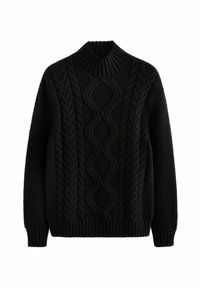 FIT RICH CABLE CREW - REGULAR FIT - Džemperis - black