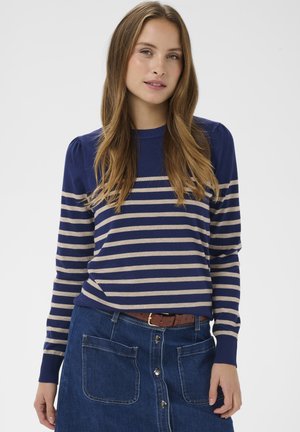LS STRIPED - Pulóver - navy peony greige stripe