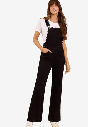 Love & Roses SCALLOP WIDE LEG - Montérky - black