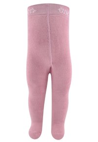 Rosa Baumwollstrumpfhosen mit glatter Textur und geripptem Knöchel-Design. Sie verfügen über eine nahtlose Zehenpartie und dezente Logodetails an der Taille.