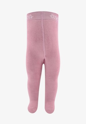 Collants en coton rose avec une texture lisse et un design à chevrons au niveau de la cheville. Présente une pointe sans couture et des détails de logo subtils à la taille.