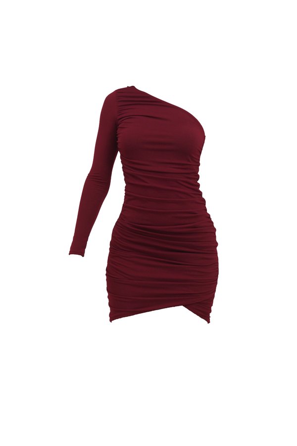 EVIE ASYMMETRIC MINI - Cocktail dress / Party dress - wine3