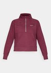MINI STUD LOGO HALF ZIP PULLOVER WITH POCKET - Bluză de molton - syrah
