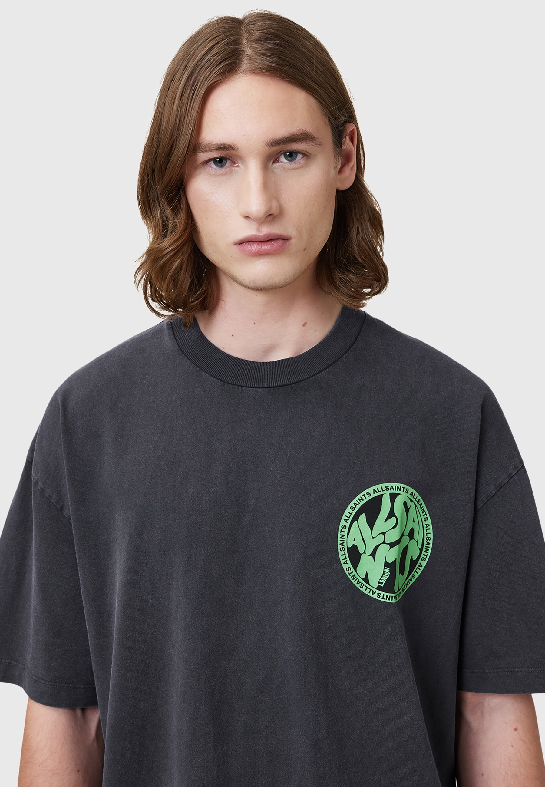 AllSaints - T-shirt z nadrukiem/czarny - Zalando.pl
