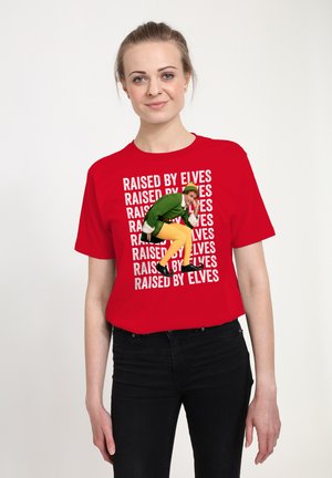 ELF RAISED BY ELVES - T-shirt med print - red