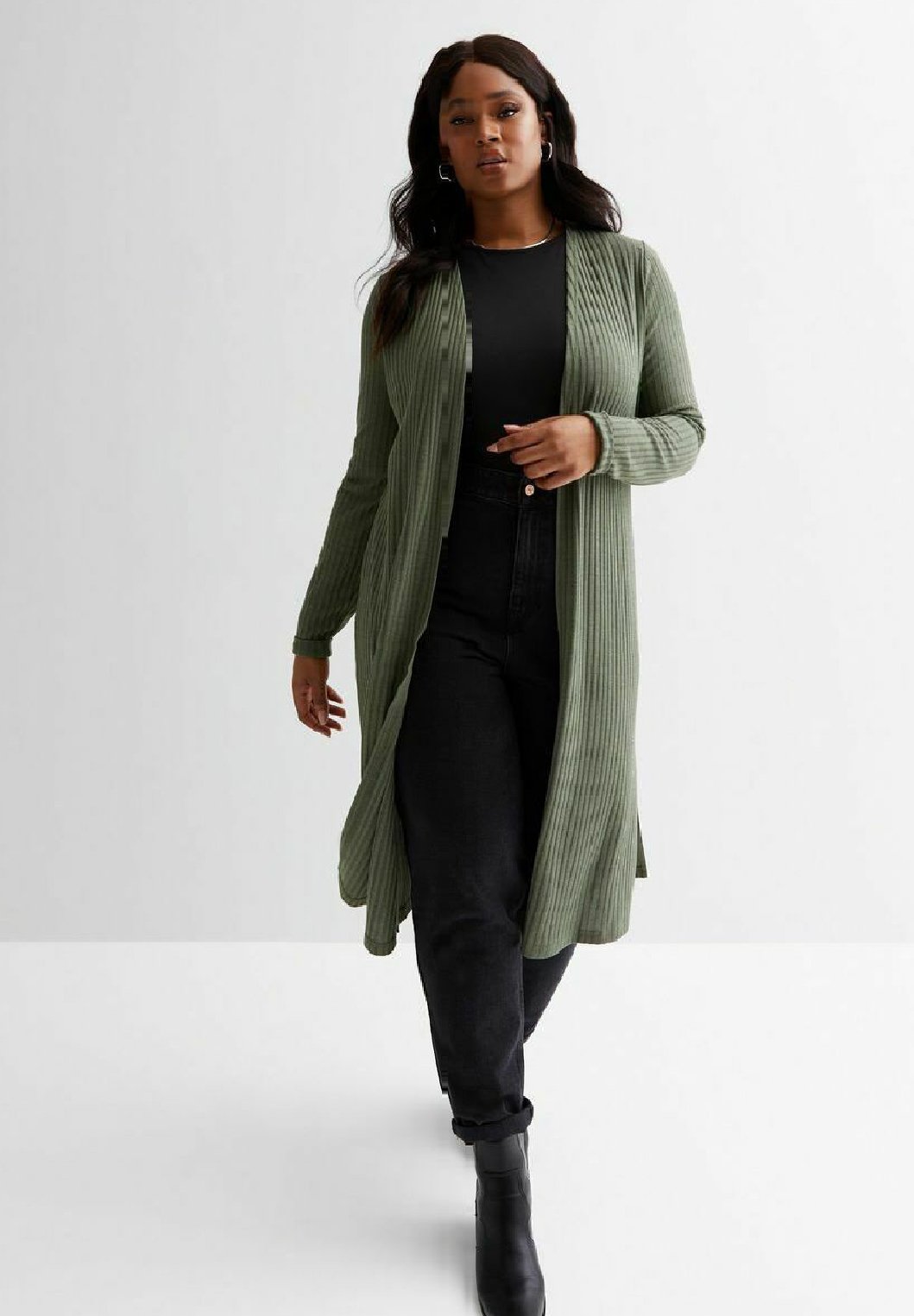 New Look Curves CURVES LONG SLEEVE - Cardigan - olive - Zalando.de