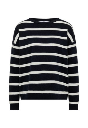 Cecil, PULLOVER MIT BOAT NECK UND STREIFEN - Pullover - urban dark blue melange