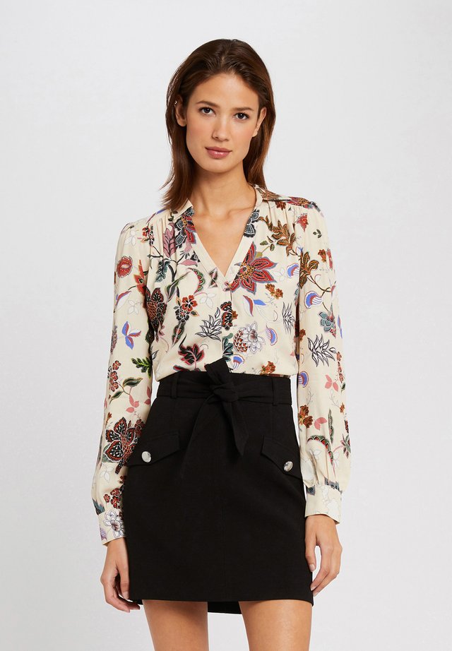 WITH VEGETAL PRINT - Chemisier - beige