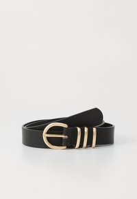 VMSVEA COATED BELT NOOS - Diržas - black detail/brushed gold-coloured
