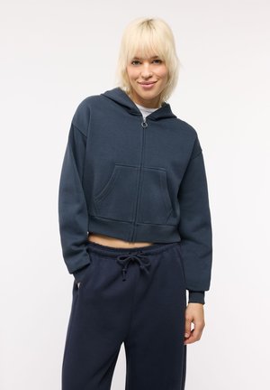 Terranova, FELPA TINTA UNITA - Felpa con zip - blu scuro