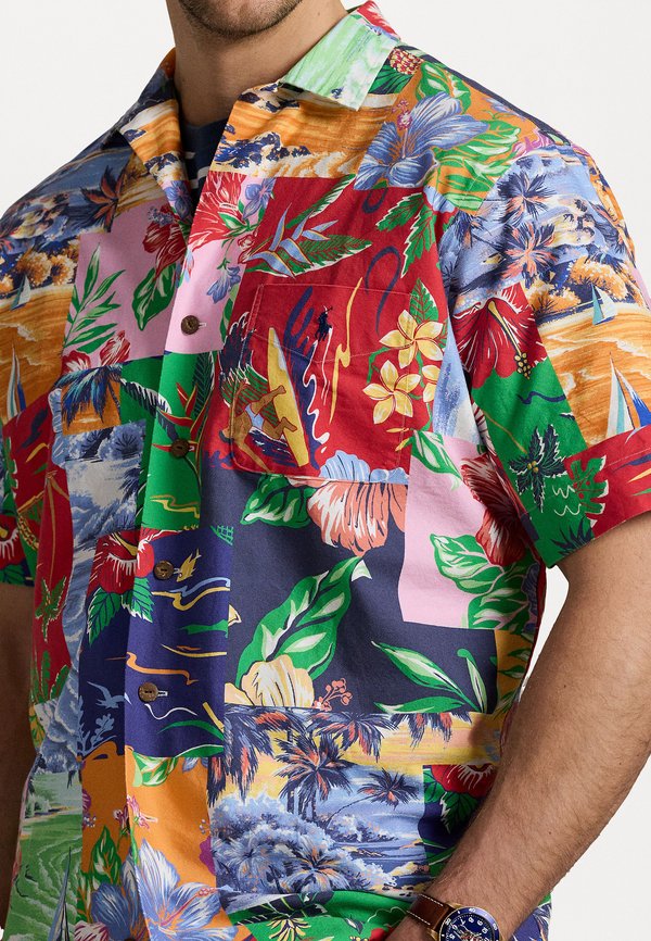 PATCHWORK PRINT OXFORD CAMP SHIRT - Shirt2