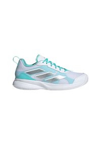 adidas Performance AVAFLASH  - Clay court tennis shoes - cloud white   silver metallic   flash aqua
