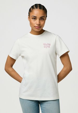 SHORT SLEEVE - SLIM FIT - T-shirt con stampa - worn_white