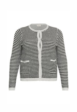 Kaffe Curve ELANNA - Strickjacke - light grey m black structure