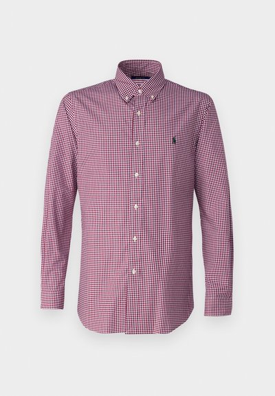 Polo Ralph Lauren CUSTOM FIT GINGHAM STRETCH POPLIN SHIRT - Camicia - wine/white