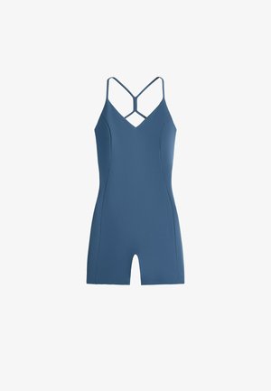 OYSHO, COMFORTLUX CROSSOVER STRAP SHORT JUMPSUIT - Combinaison - mid grey-blue
