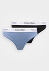 THONG 2 PACK - ICON COTTON MODAL - Τάνγκα - black/blue tulip