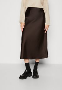 Lindex MARIA - A-linjekjol - dark brown