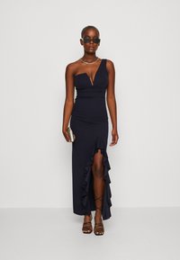 WAL G. SOYA ONE SHOULDER RUFFLE MAXI DRESS - Alkalmi viselet - navy blue