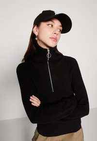 VILA VIRIL HALF ZIPPER  - Strickpullover - black