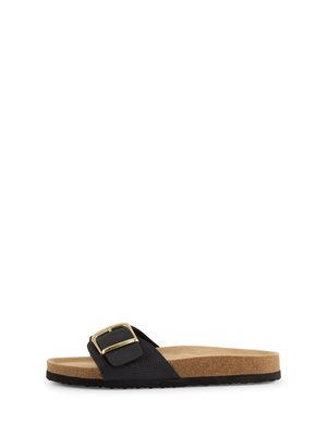 TOM TAILOR, LICENCE MIT FLECHTMUSTER - Sandali con plateau - black