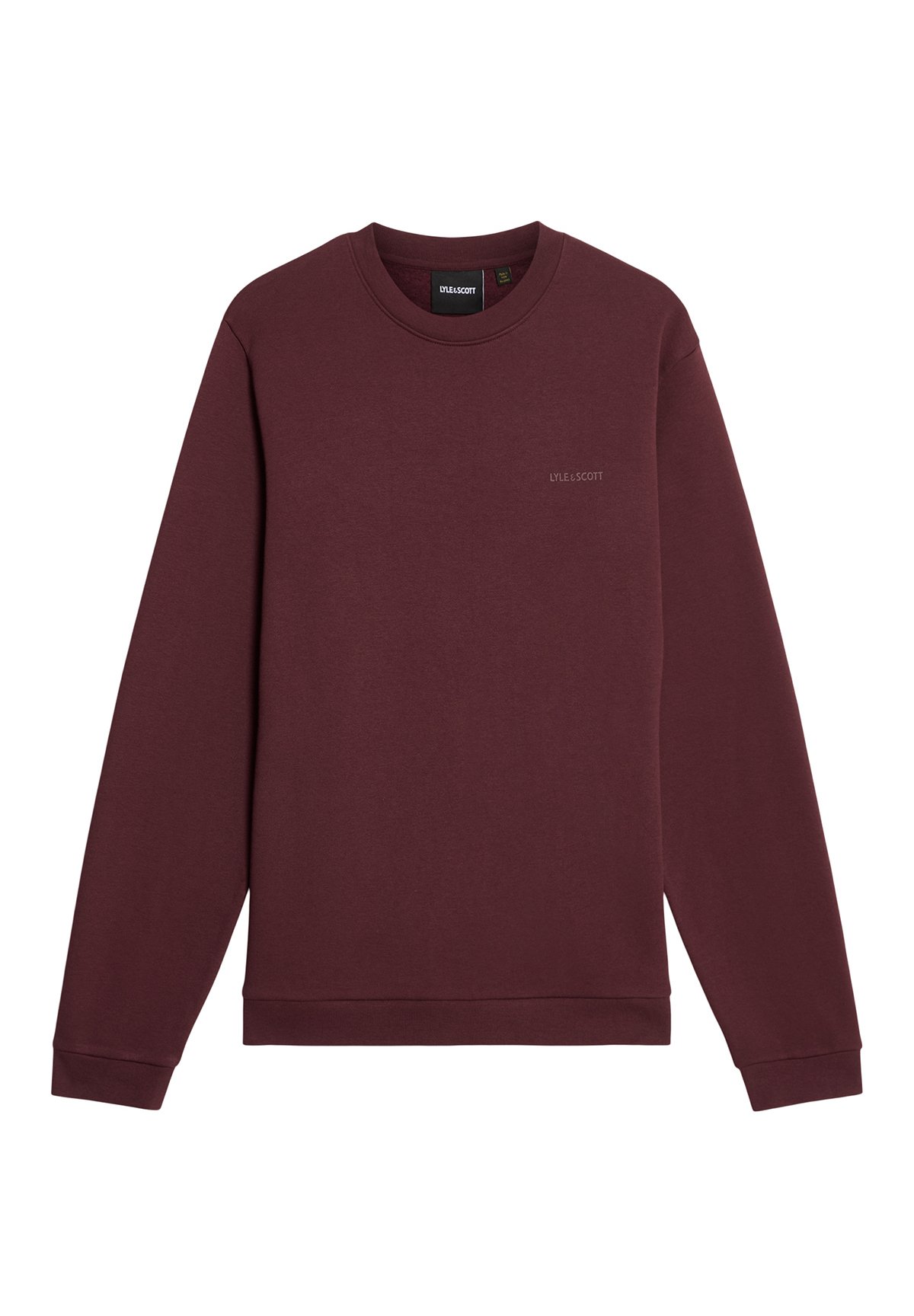 Lyle & Scott LOGO BRUSHBACK CREW NECK - Sweatshirt - port/bordeaux