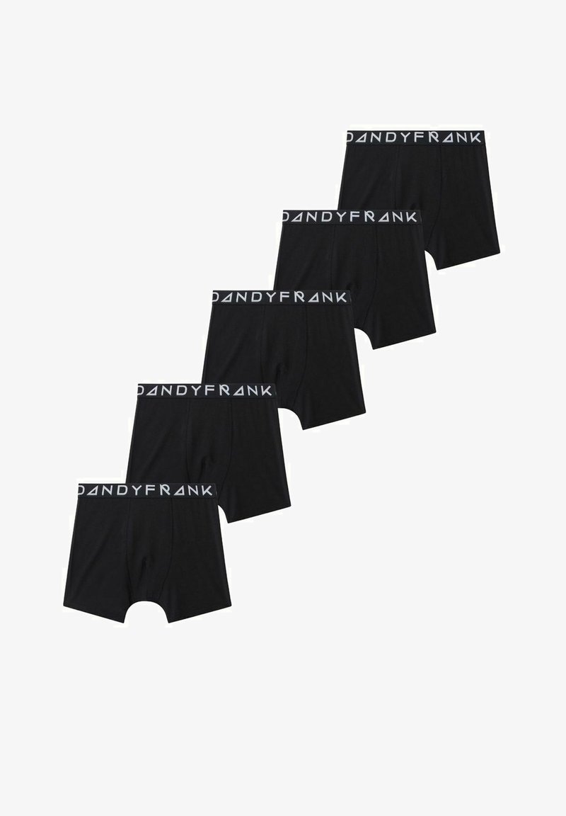Slip neri in confezione da cinque, realizzati in un tessuto morbido, con vita elasticizzata e logo "DANDYFRANK", dal taglio standard.