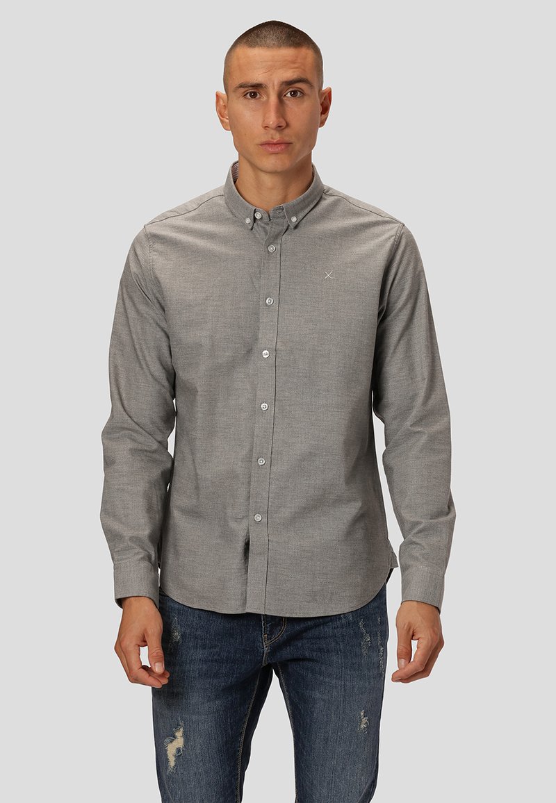 Clean Cut Copenhagen OXFORD STRETCH PLAIN - Button down-skjorte - light grey mel