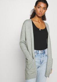 VILA VIRIL OPEN CARDIGAN - Jopica - green milieu melange