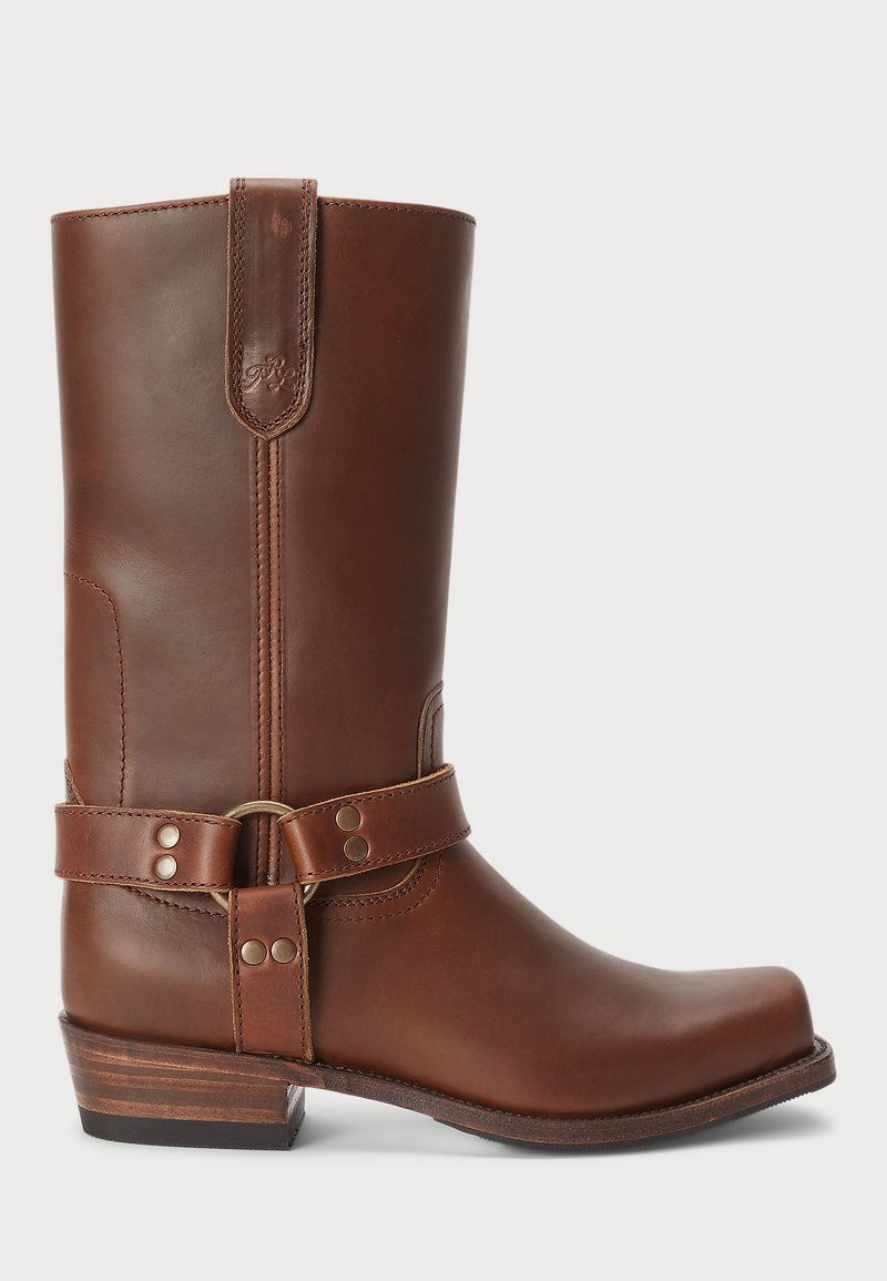 Polo Ralph Lauren HARNESS OILED LEATHER WESTERN BOOT - Csizmák - birch