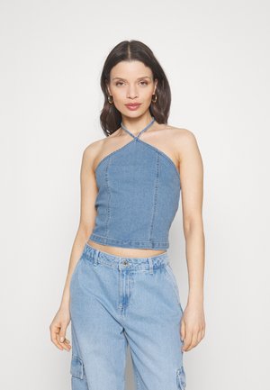 Noisy May Petite NMNICKY HALTERNECK PETITE - Top - light blue denim