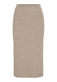 VILA VILOLO MIDI SKIRT - Jupe crayon - natural melange