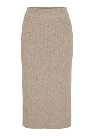 VILA VILOLO MIDI SKIRT - Jupe crayon - natural melange