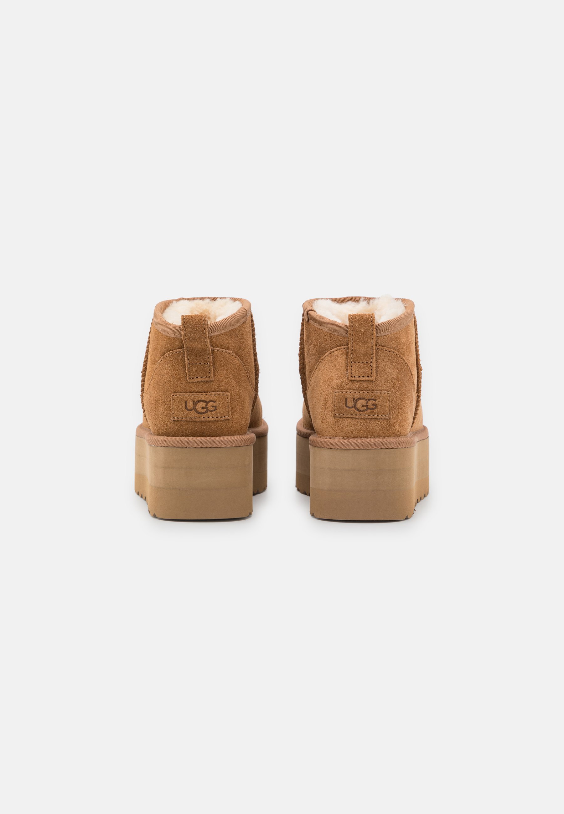 UGG CLASSIC ULTRA MINI PLATFORM - Enkellaarsjes met plateauzool -  chestnut/cognac - Zalando.nl