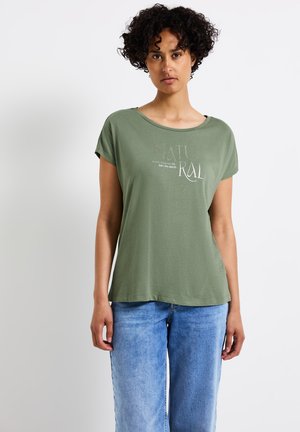 Street One MIT GLITZER-WORDING - Print T-shirt - grün
