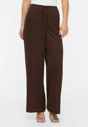 VILA TROUSERS VIELLETTE WIDE-LEG - Nadrágok - coffee bean