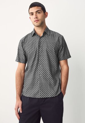 Next REGULAR FIT GEOMETRIC SHORT SLEEVE SMART - Camicia - black link
