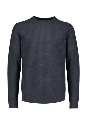 Lindbergh, LINDBERGH STRUCTURE O-NECK KNIT L/S - Maglione - charcoal
