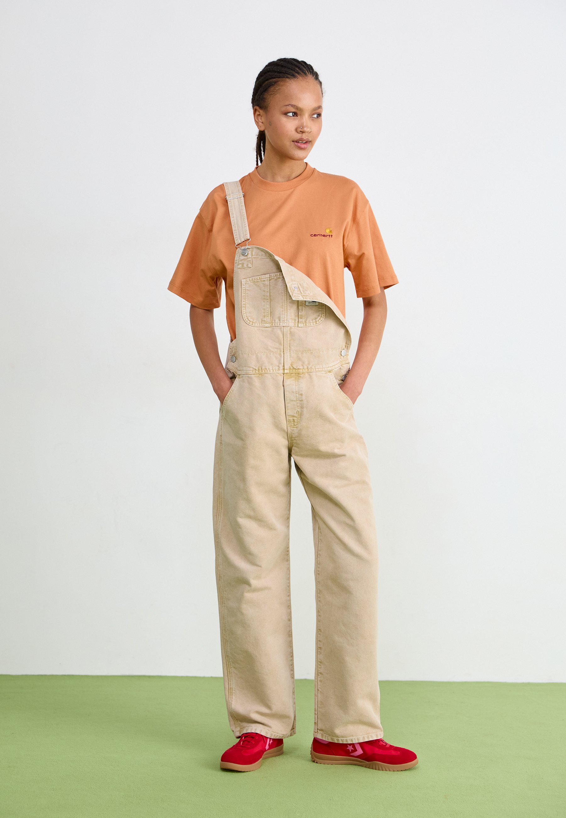 Carhartt WIP BIB OVERALL STRAIGHT - Dungarees - dusty brown chalk
