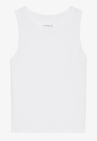 Witte mouwloze tanktop gemaakt van katoen. Heeft een ronde halslijn en een gladde, onverharde afwerking. Geen patronen of accenten.