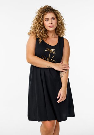 Jersey dress - black w smile