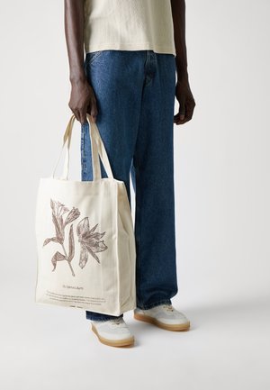 PRINT TOTE BAG UNISEX - Shopping bag - offwhite/brown