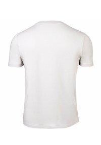 T-shirt z krótkim rękawem i okrągłym dekoltem w jasnoszarym kolorze, wykonany z miękkiej bawełny, o gładkiej fakturze i prostej krawędzi bez widocznego logo.